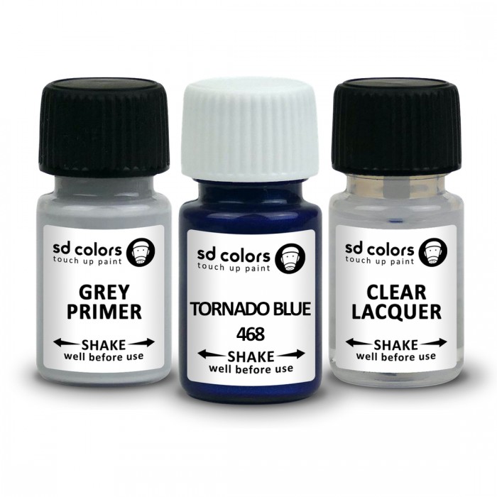 SD COLORS TOUCH UP PAINT KIT CARE  TORNADO BLUE 468 сompatible with FIAT Small Edition Set