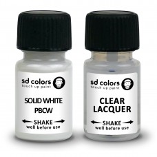 SD COLORS SOLID WHITE PBCW сompatible TESLA New Touch Up Paint 8ML REPAIR SCRATCH CHIP BRUSH COLOR CODE PBCW SOLID WHITE (PAINT+LACQUER)