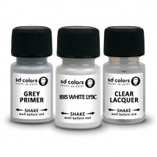 SD COLORS IBIS WHITE LY9C сompatible VW/AUDI New Touch Up Paint 8ML REPAIR SCRATCH CHIP BRUSH COLOR CODE LY9C IBIS WHITE (PAINT+PRIMER+LACQUER)