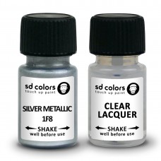 SD COLORS SILVER METALLIC 1F8 сompatible TOYOTA New Touch Up Paint 8ML REPAIR SCRATCH CHIP BRUSH COLOR CODE 1F8 SILVER METALLIC (PAINT+LACQUER)