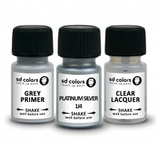 SD COLORS PLATINUM SILVER 1J4 сompatible TOYOTA New Touch Up Paint 8ML REPAIR SCRATCH CHIP BRUSH COLOR CODE 1J4 PLATINUM SILVER (PAINT+PRIMER+LACQUER)