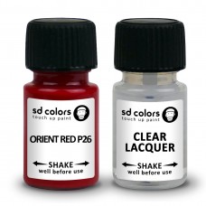 SD COLORS ORIENT RED P26 сompatible MITSUBISHI New Touch Up Paint 8ML REPAIR SCRATCH CHIP BRUSH COLOR CODE P26 ORIENT RED (PAINT+LACQUER)