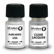 SD COLORS PURE WHITE LC9A сompatible VW/AUDI New Touch Up Paint 8ML REPAIR SCRATCH CHIP BRUSH COLOR CODE LC9A PURE WHITE (PAINT+LACQUER)