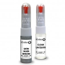 SD COLORS SATIN SILVER NH623M сompatible HONDA New Touch Up Paint Pen REPAIR KIT 7ML SCRATCH CHIP BRUSH COLOR CODE NH623M SATIN SILVER (PAINT+LACQUER)