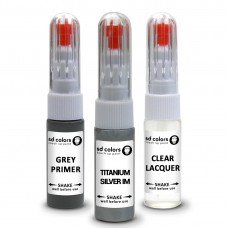 SD COLORS TITANIUM SILVER IM сompatible KIA New Touch Up Paint Pen REPAIR KIT 7ML SCRATCH CHIP BRUSH COLOR CODE IM TITANIUM SILVER (PAINT+PRIMER+LACQUER)