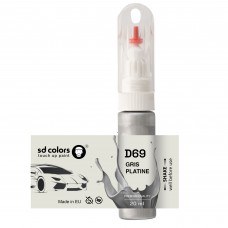 Touch Up Paint 20ml GRIS PLATINE D69 for RENAULT Scratch and Chip Repair Brush